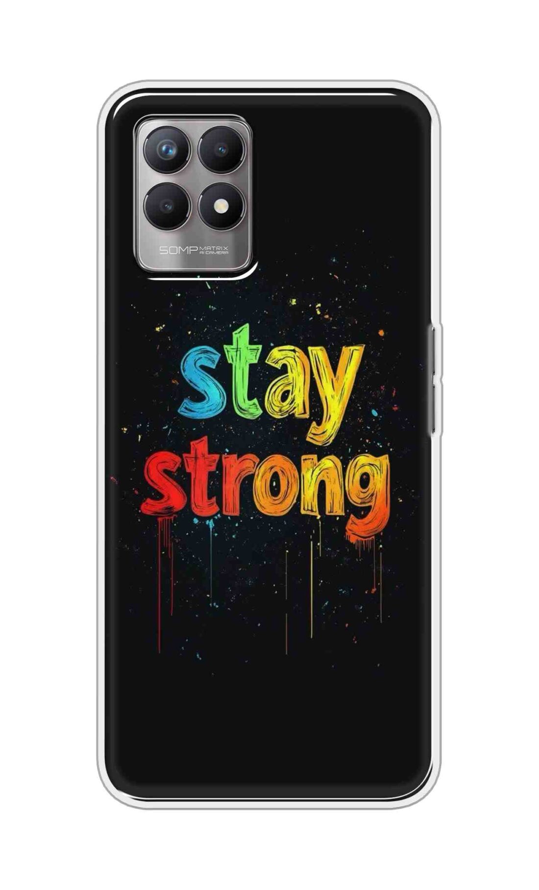 Coberta Back Cover For Realme 8i Back Cover Stylish Case - Stay Strong in Black Design D16558