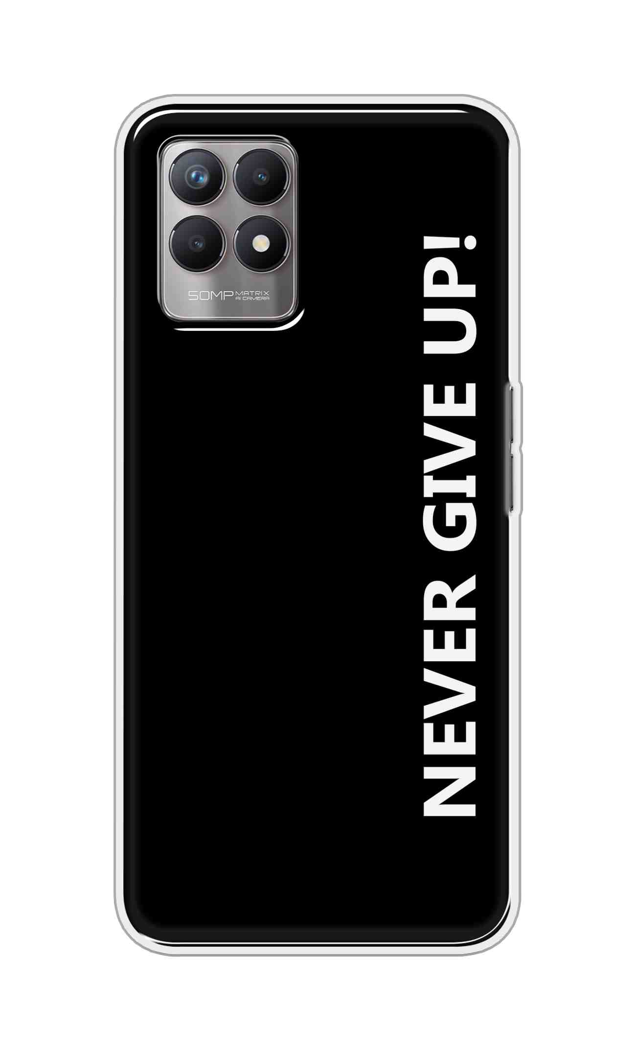 Coberta Back Cover For Realme 8i Back Cover Stylish Case - Never Give Up in Black Design D16656