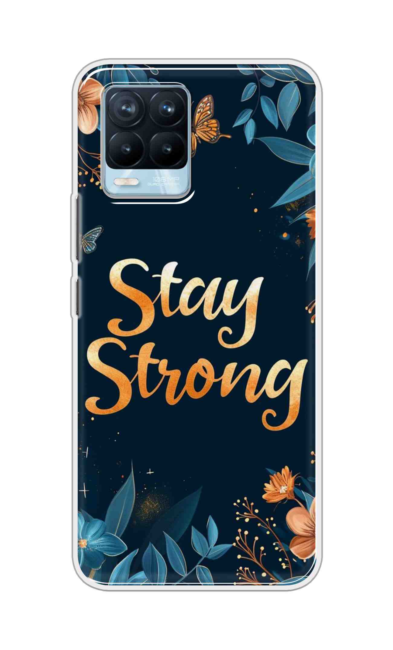 Coberta Back Cover For Realme 8 Pro Back Cover Stylish Case - Stay Strong with Flowers Design D16514