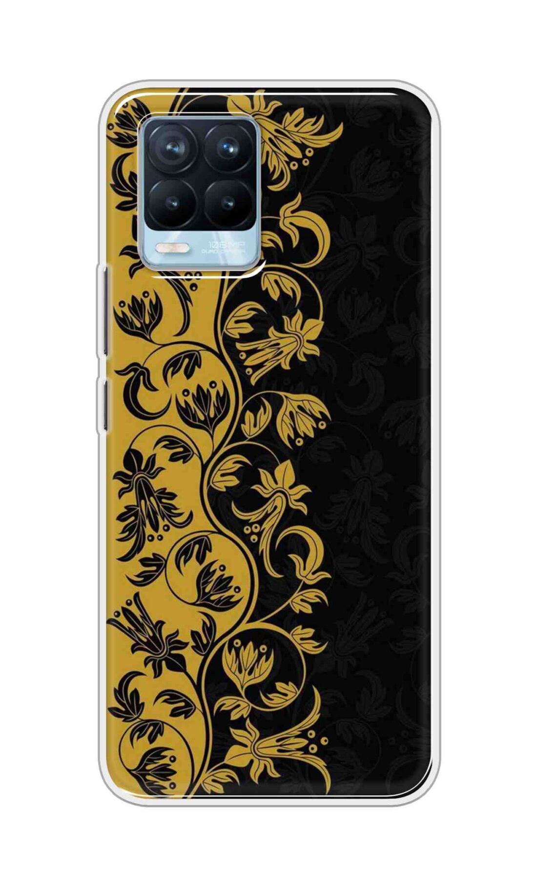 Coberta Back Cover For Realme 8 Pro Back Cover Stylish Case - Black and Yellow Leaves Design D16518