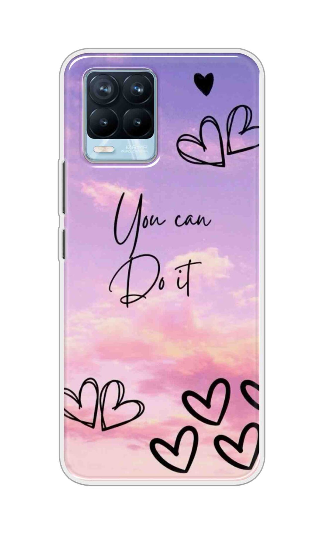 Coberta Back Cover For Realme 8 Pro Back Cover Stylish Case - You Can Do It and Hearts Design D16539