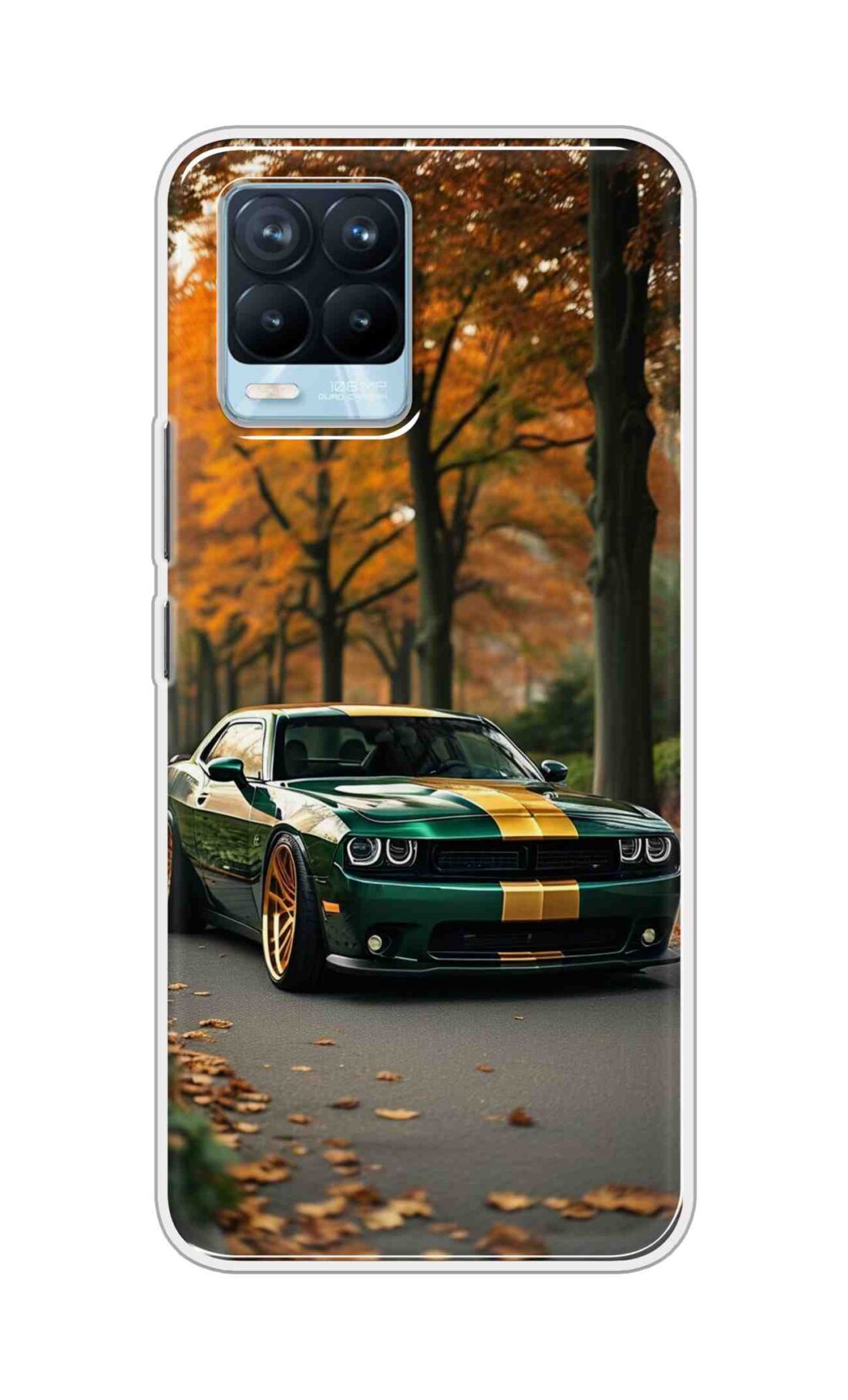 Coberta Back Cover For Realme 8 Pro Back Cover Stylish Case - Golden Line in Green Design D16546