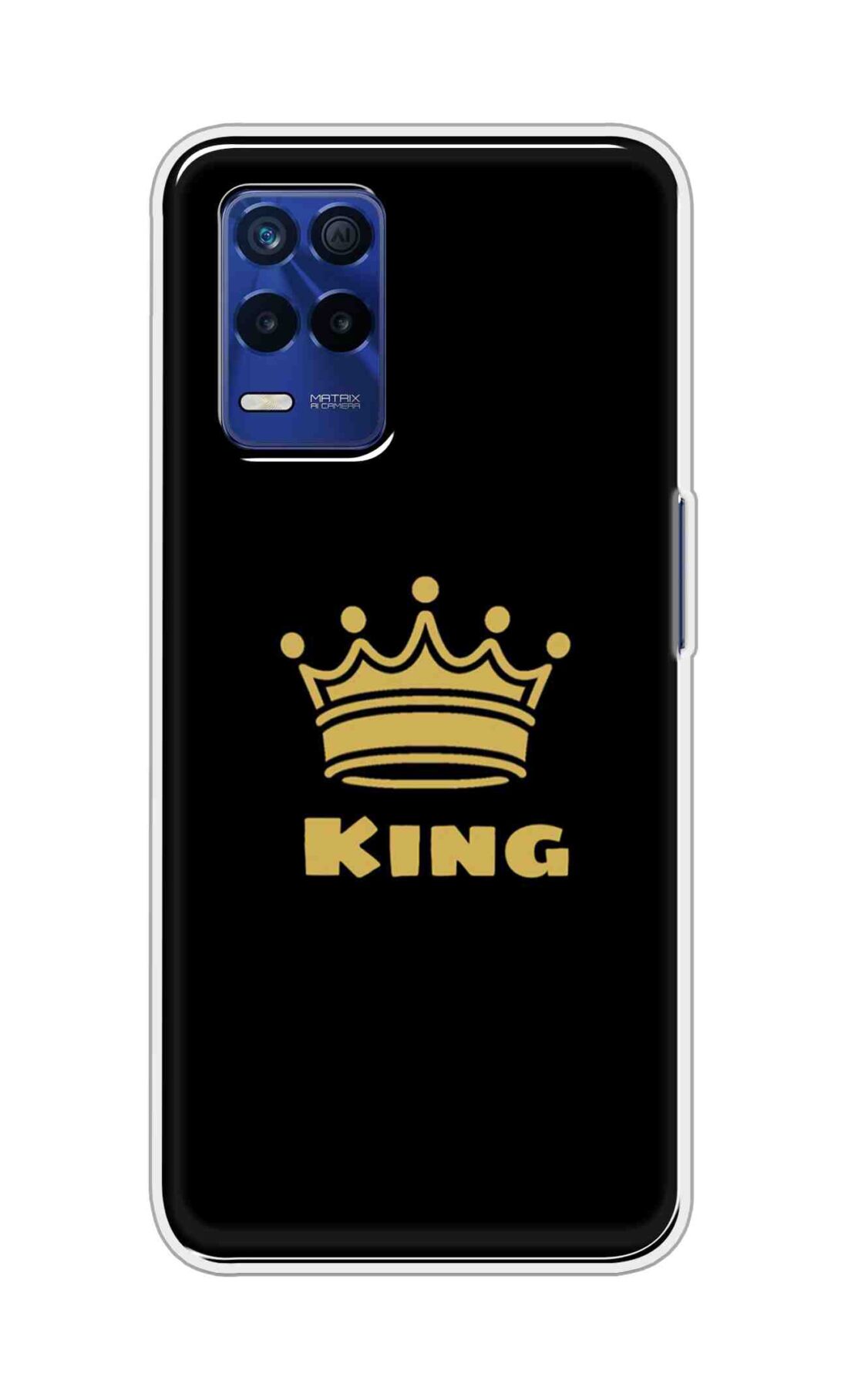Coberta Back Cover For Realme 8s 5G Back Cover Stylish Case - King Texts in Black Design D11092