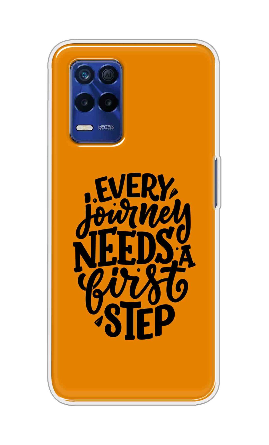 Coberta Back Cover For Realme 8s 5G Back Cover Stylish Case - Every Journey Needs a First Step in Orange Design D16503