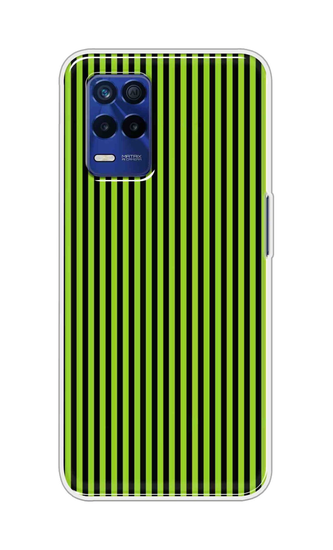 Coberta Back Cover For Realme 8s 5G Back Cover Stylish Case - Green and Black Liner Design D16511
