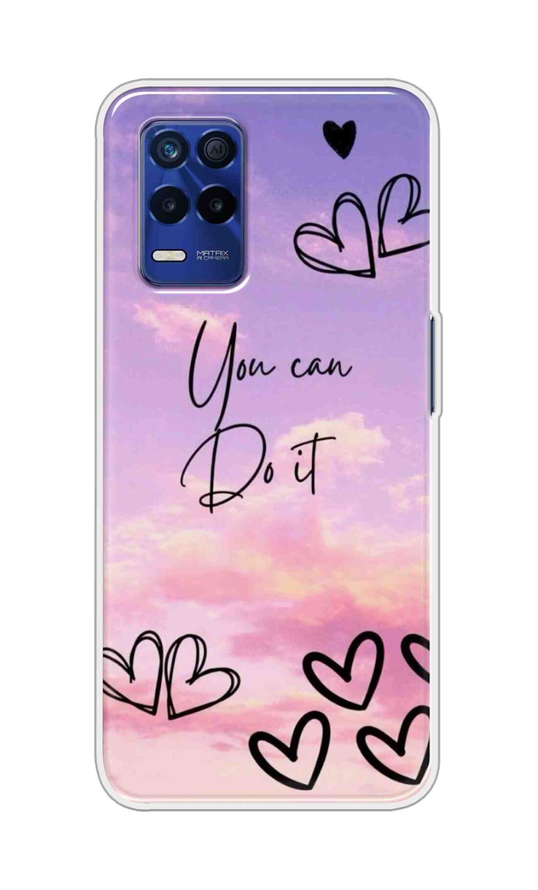 Coberta Back Cover For Realme 8s 5G Back Cover Stylish Case - You Can Do It and Hearts Design D16539