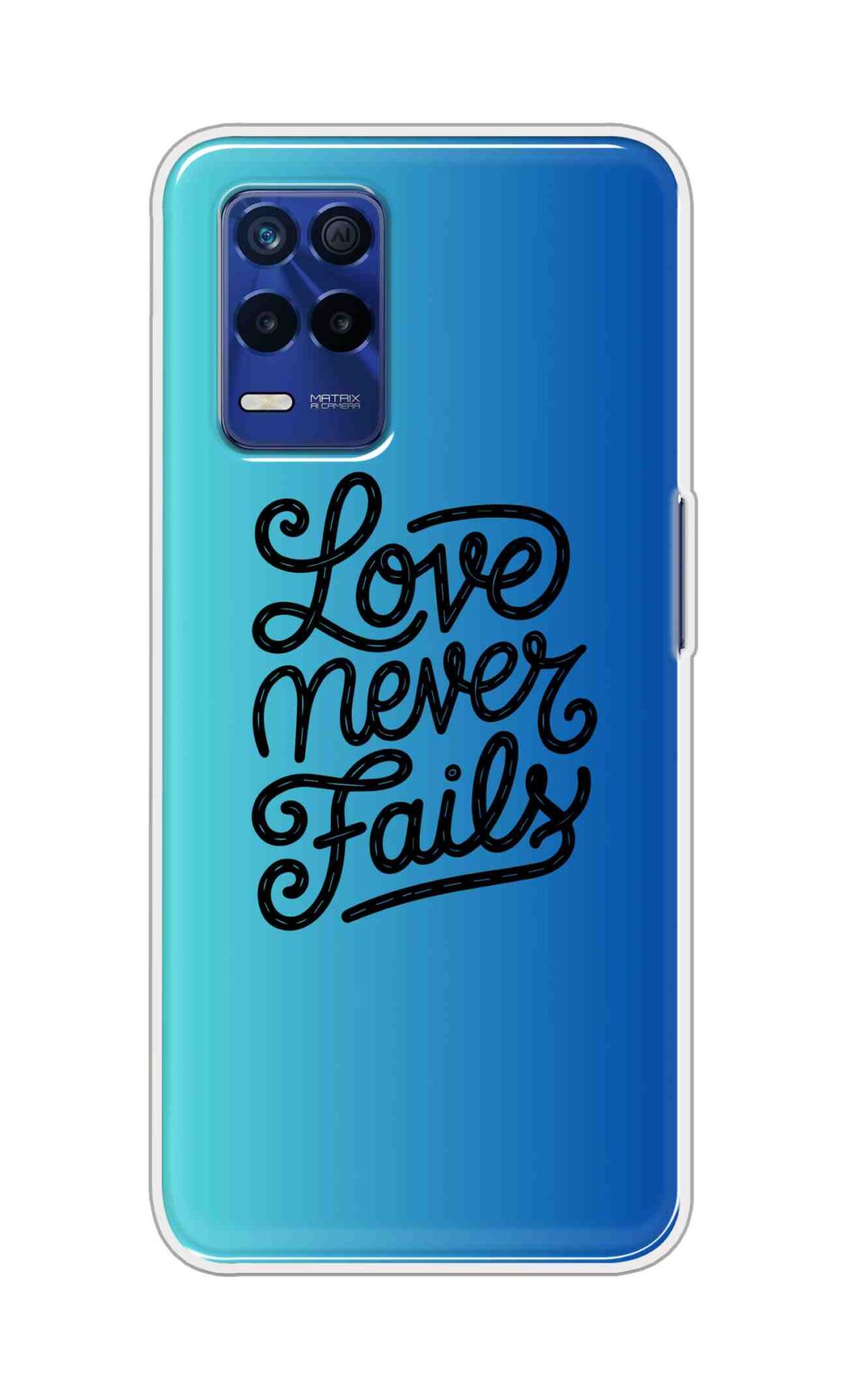 Coberta Back Cover For Realme 8s 5G Back Cover Stylish Case - Love Never Fails in Blue Design D16643