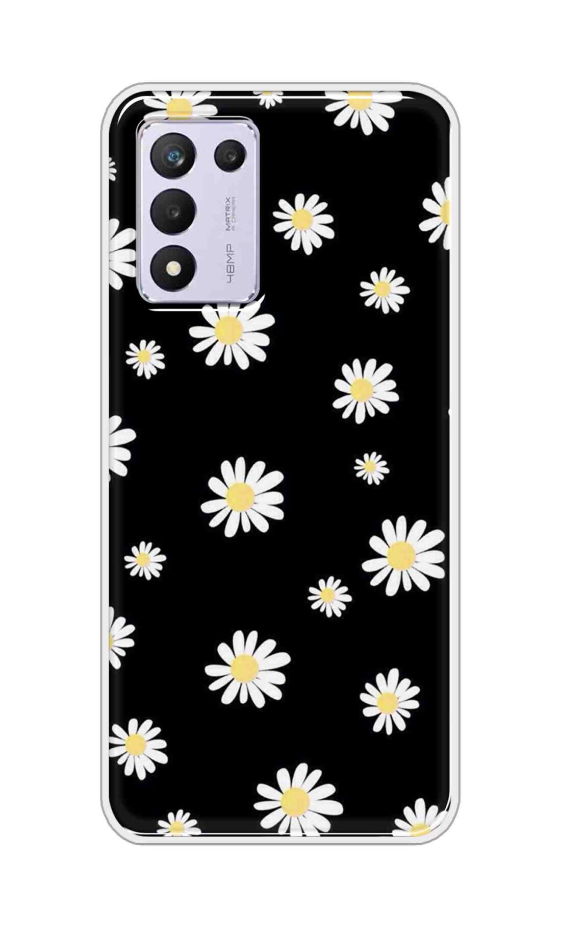 Coberta Back Cover For Realme 9 5G SE Back Cover Stylish Case - Sun Flowers in Black Design D11094