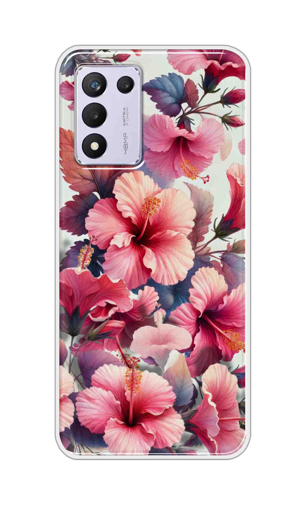 Coberta Back Cover For Realme 9 5G SE Back Cover Stylish Case - Pink Leaves and Flowers Design D16525