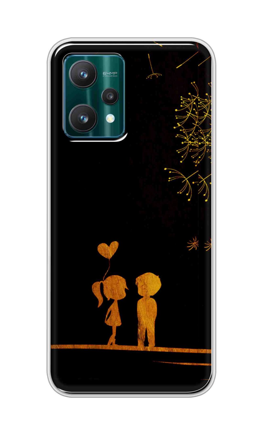 Coberta Back Cover For Realme 9 Pro Back Cover Stylish Case - Girl and Boy Love in Black Design D11017