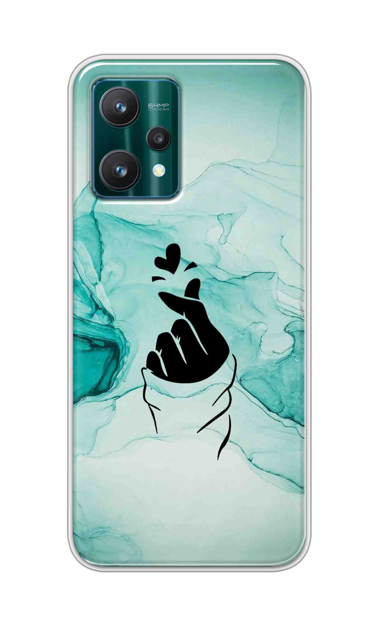 Coberta Back Cover For Realme 9 Pro Back Cover Stylish Case - Korean Heart on Marble Design D14912