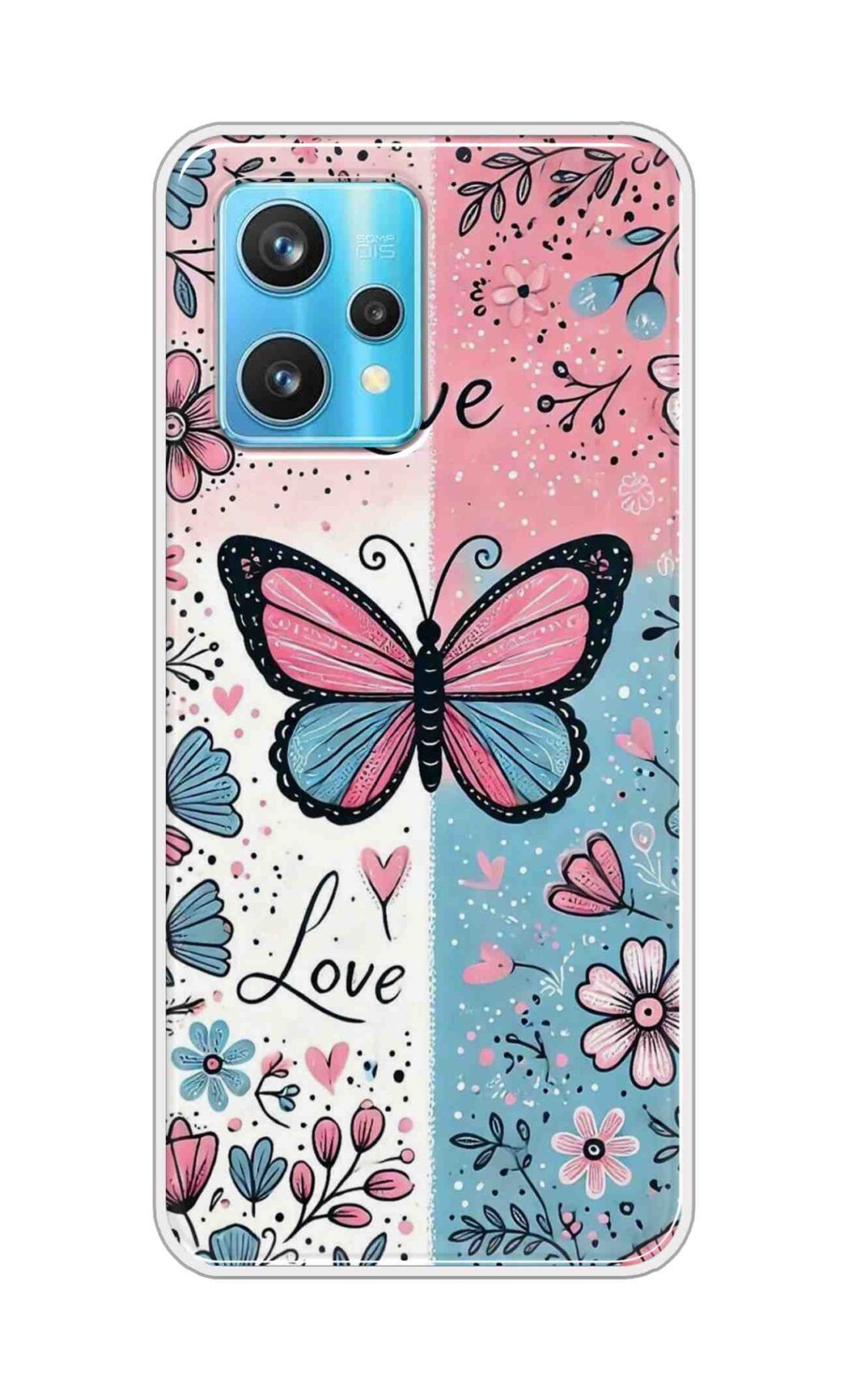 Coberta Back Cover For Realme 9 Pro Plus 5G Back Cover Stylish Case - Butterfly and Love Text Design D16526