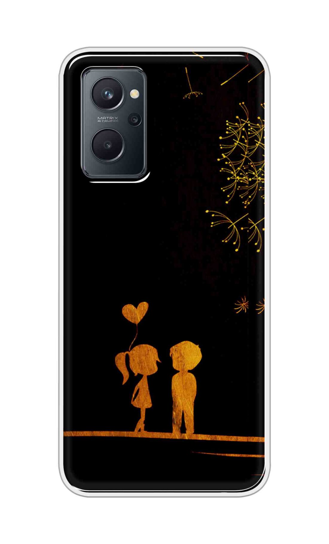 Coberta Back Cover For Realme 9i Back Cover Stylish Case - Girl and Boy Love in Black Design D11017