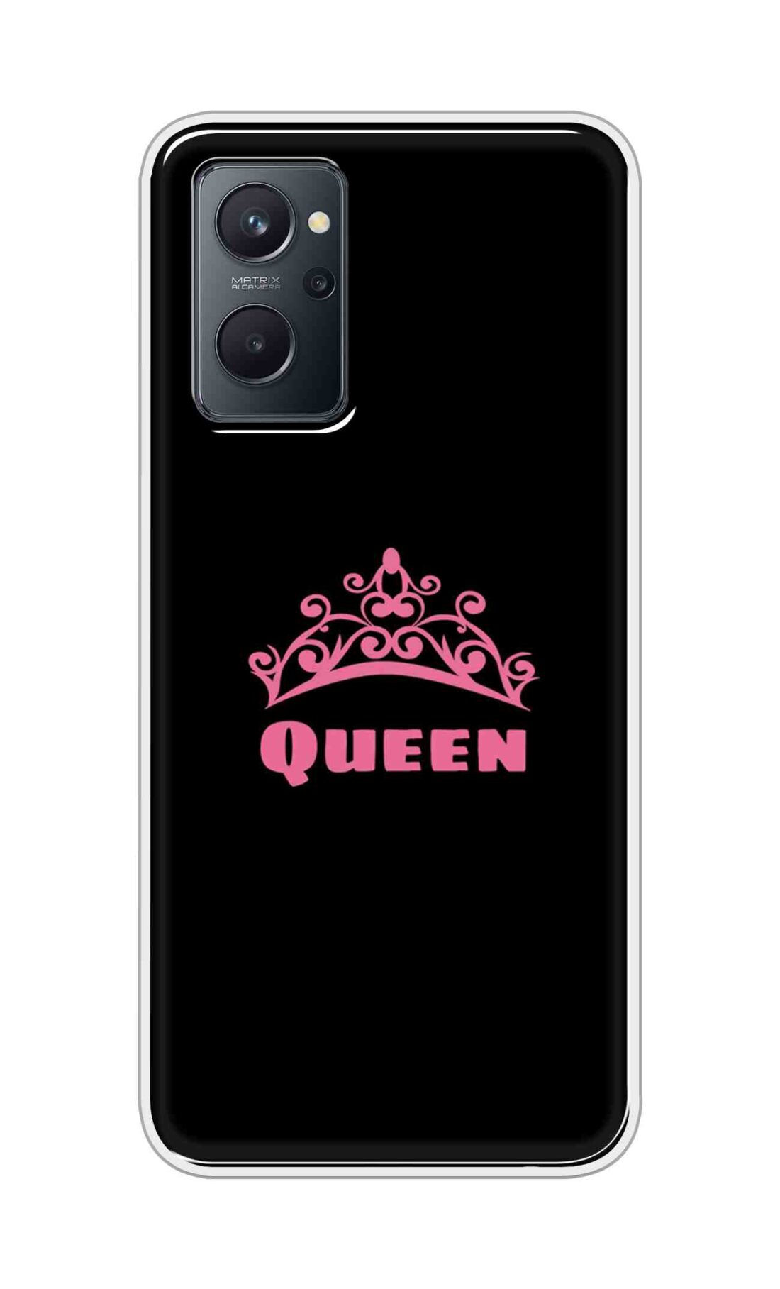 Coberta Back Cover For Realme 9i Back Cover Stylish Case - Queen Texts in Black Design D11091