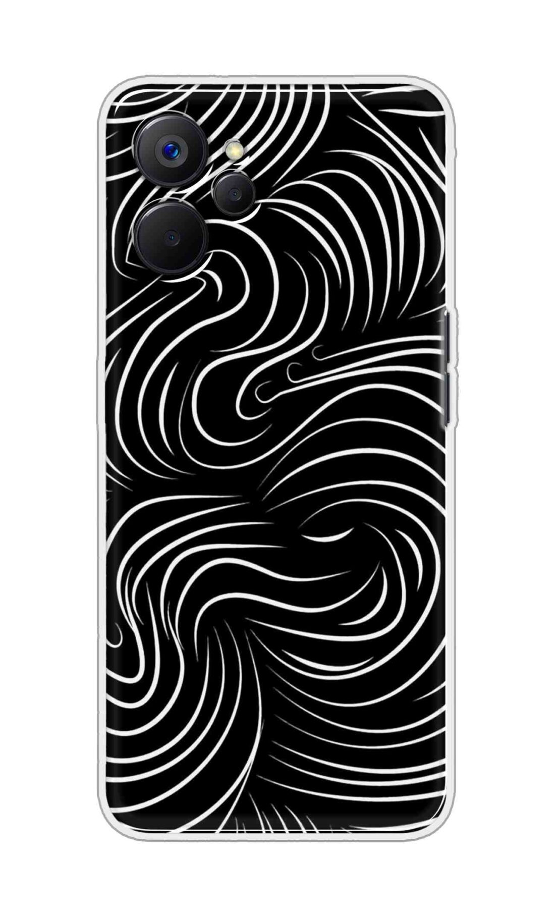 Coberta Back Cover For Realme 9i 5G Back Cover Stylish Case - White Curves Design D16552