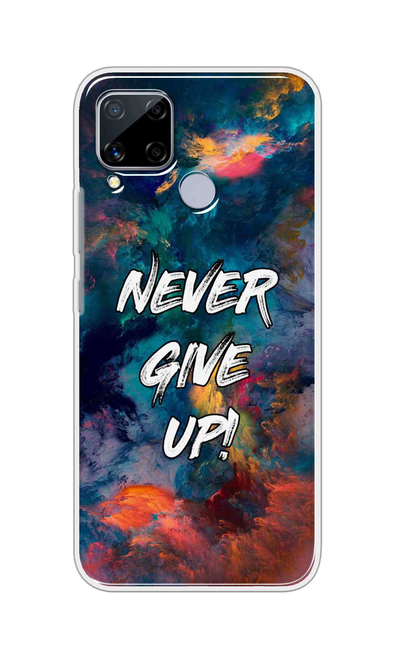 Coberta Back Cover For Realme C15 Back Cover Stylish Case - Never Give Up in Colour Storm Design D11928