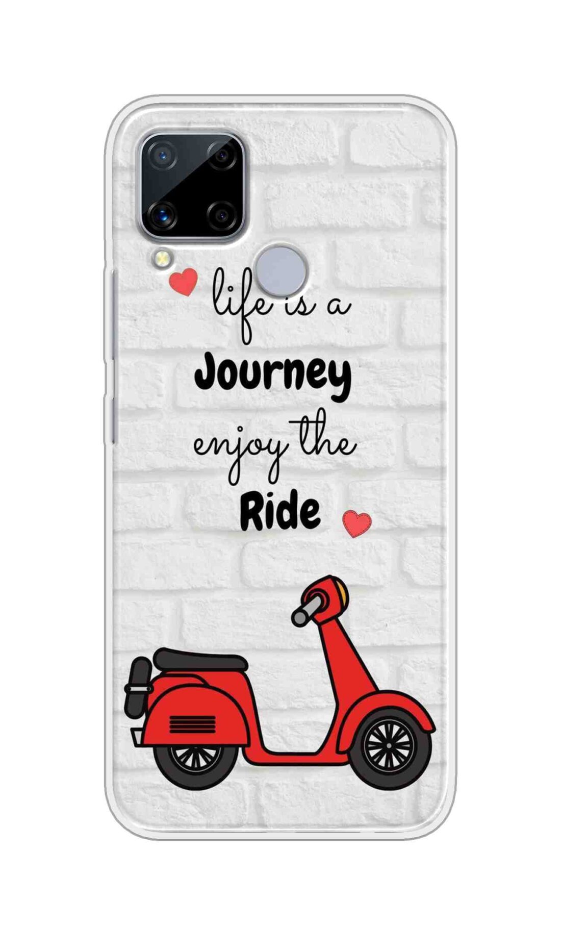 Coberta Back Cover For Realme C15 Back Cover Stylish Case - Life is a Journey Enjoy the Ride Design D16541