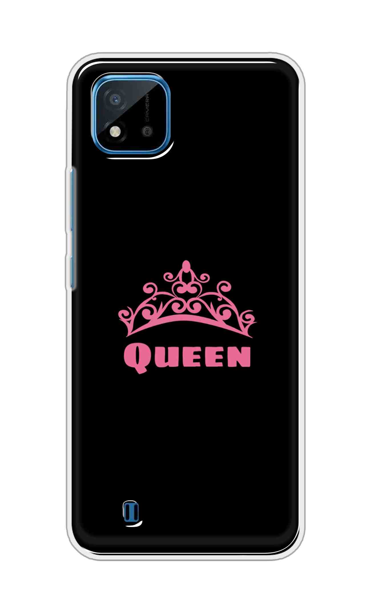 Coberta Back Cover For Realme C20 Back Cover Stylish Case - Queen Texts in Black Design D11091