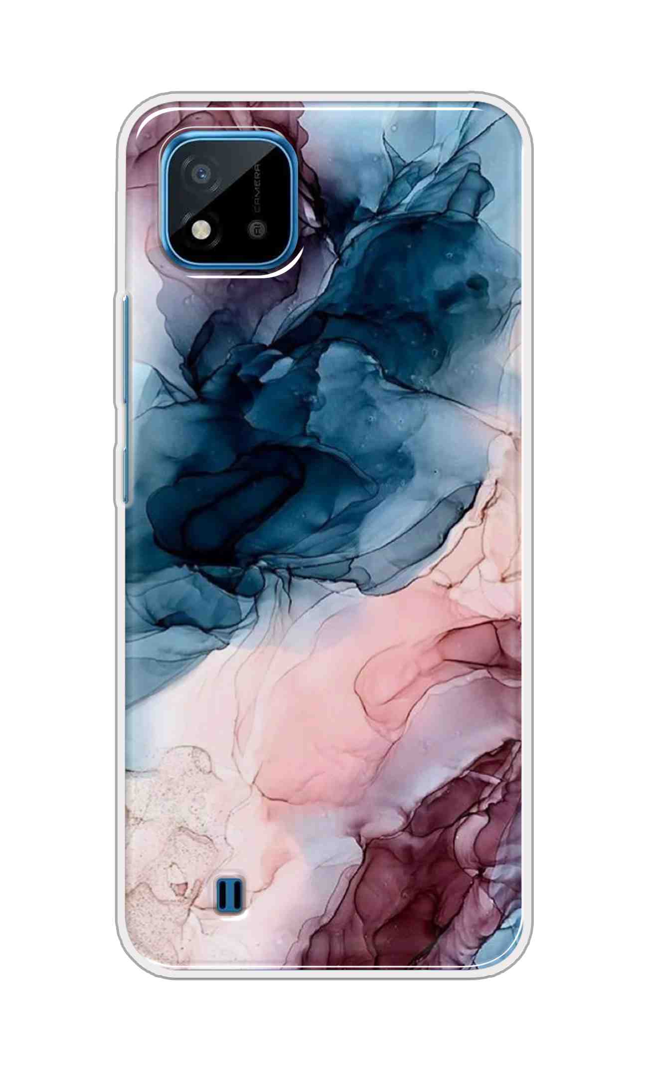 Coberta Back Cover For Realme C20 Back Cover Stylish Case - Colourful Marble Design D12694