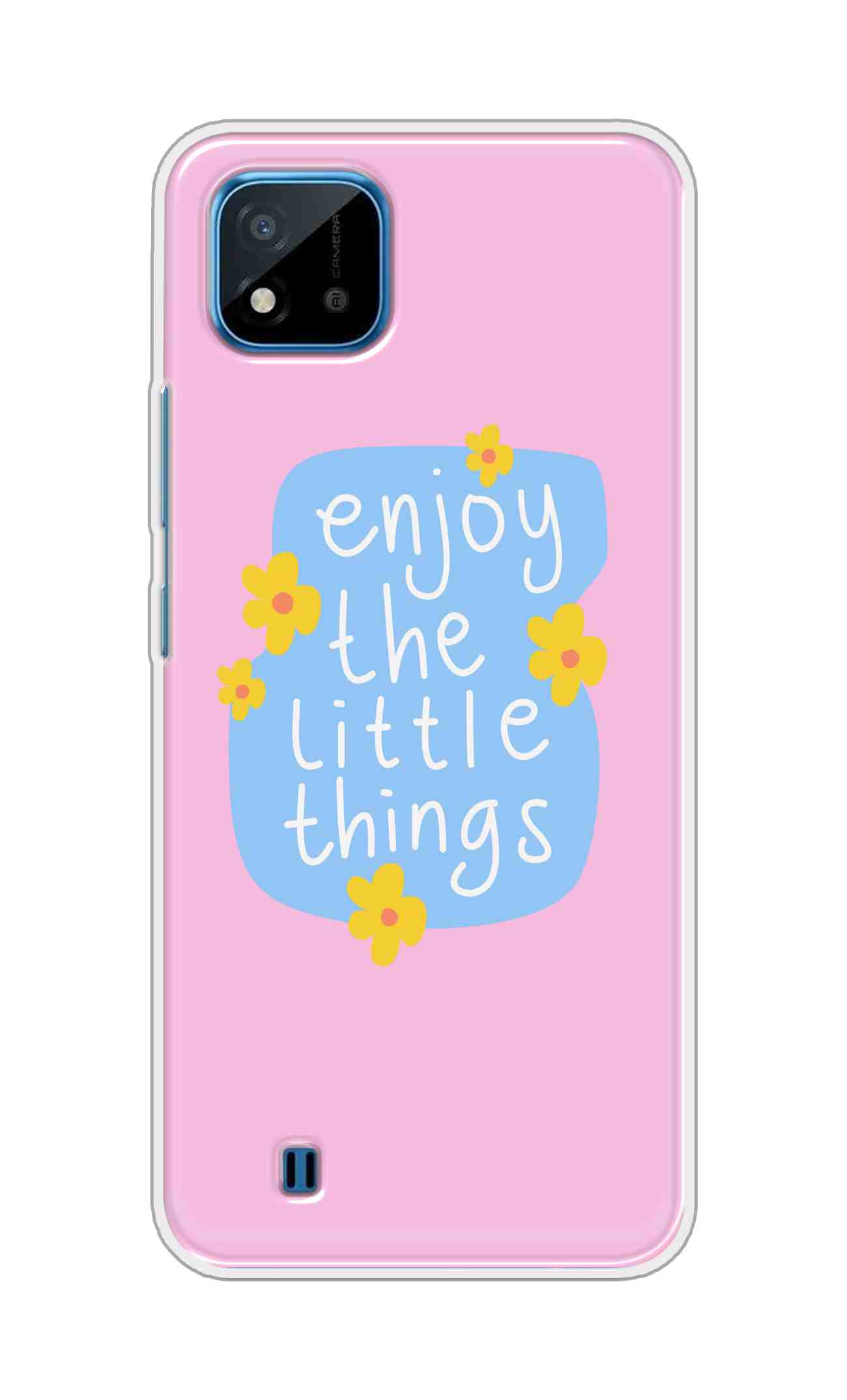 Coberta Back Cover For Realme C20 Back Cover Stylish Case - Enjoy the Little Things in Pink Design D16504