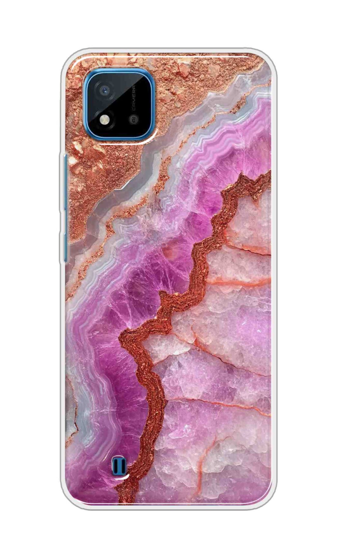 Coberta Back Cover For Realme C20 Back Cover Stylish Case - Multicolour Marble Design D16532