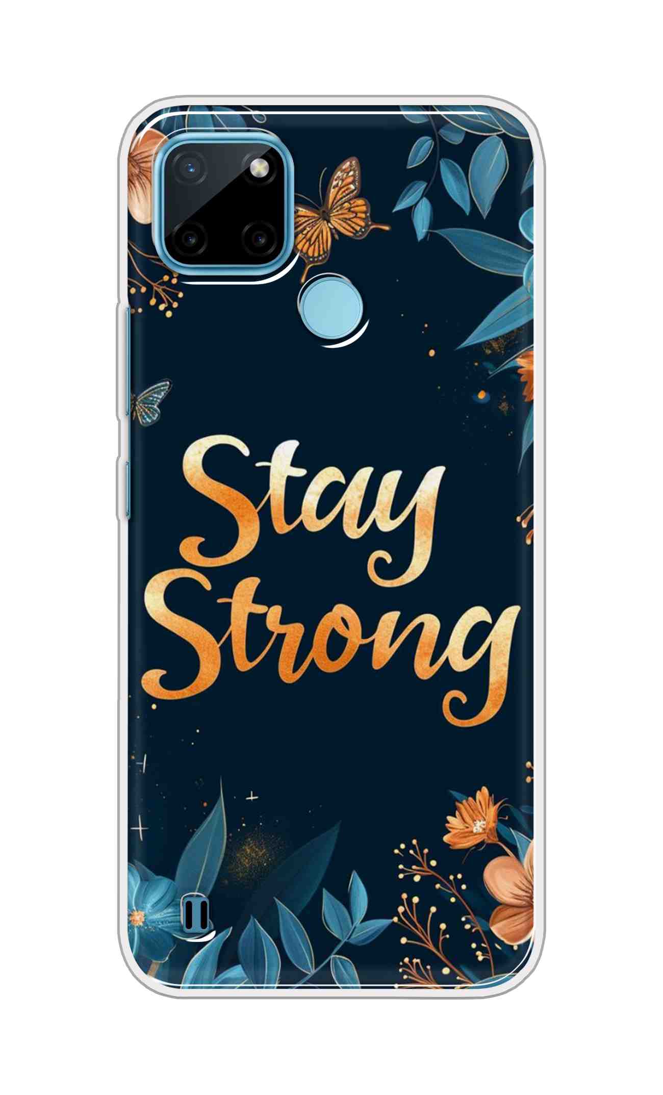Coberta Back Cover For Realme C21Y Back Cover Stylish Case - Stay Strong with Flowers Design D16514