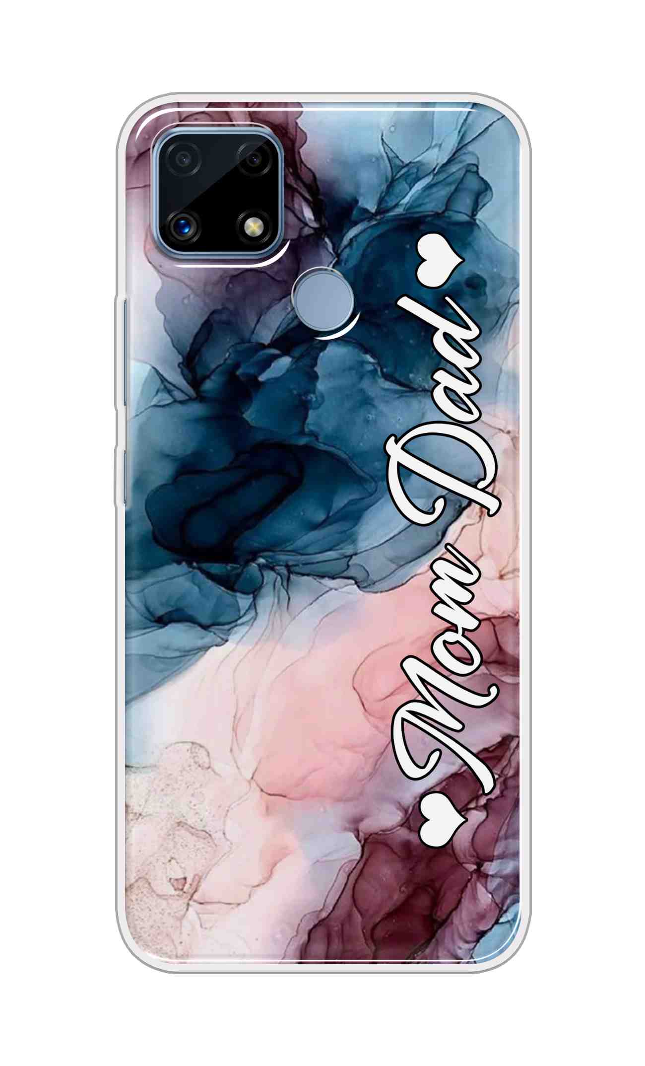 Coberta Back Cover For Realme C25 Back Cover Stylish Case - Mom and Dad on Colourful Marble D16654