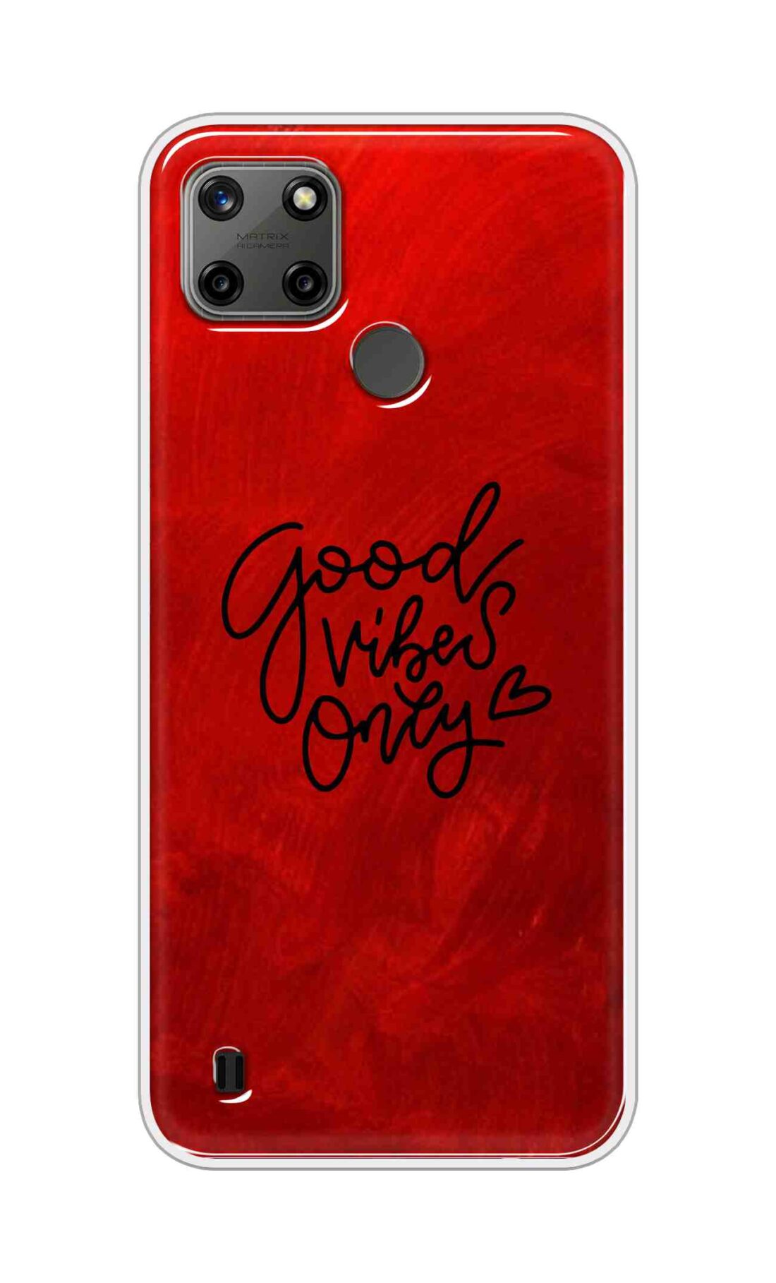 Coberta Back Cover For Realme C25Y Back Cover Stylish Case - Good Vibes Only in Red Design D16507