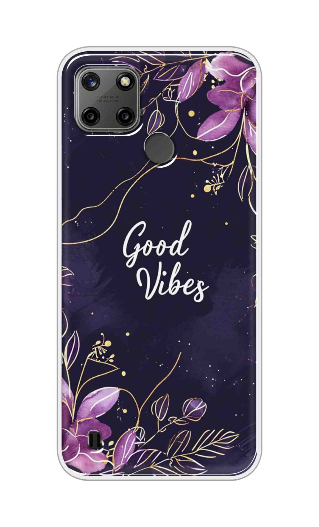 Coberta Back Cover For Realme C25Y Back Cover Stylish Case - Good Vibes in Flowers Design D16517