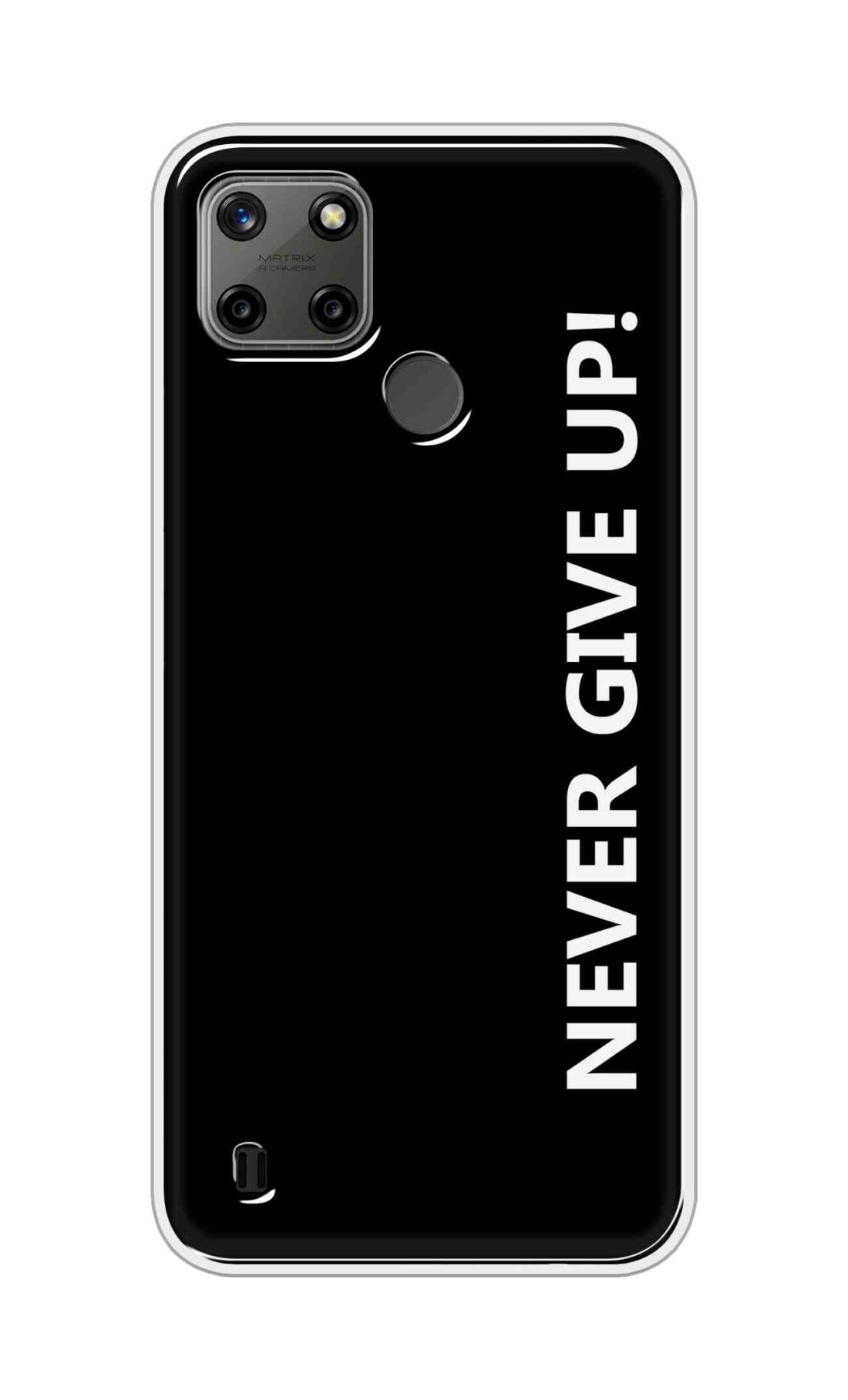 Coberta Back Cover For Realme C25Y Back Cover Stylish Case - Never Give Up in Black Design D16656