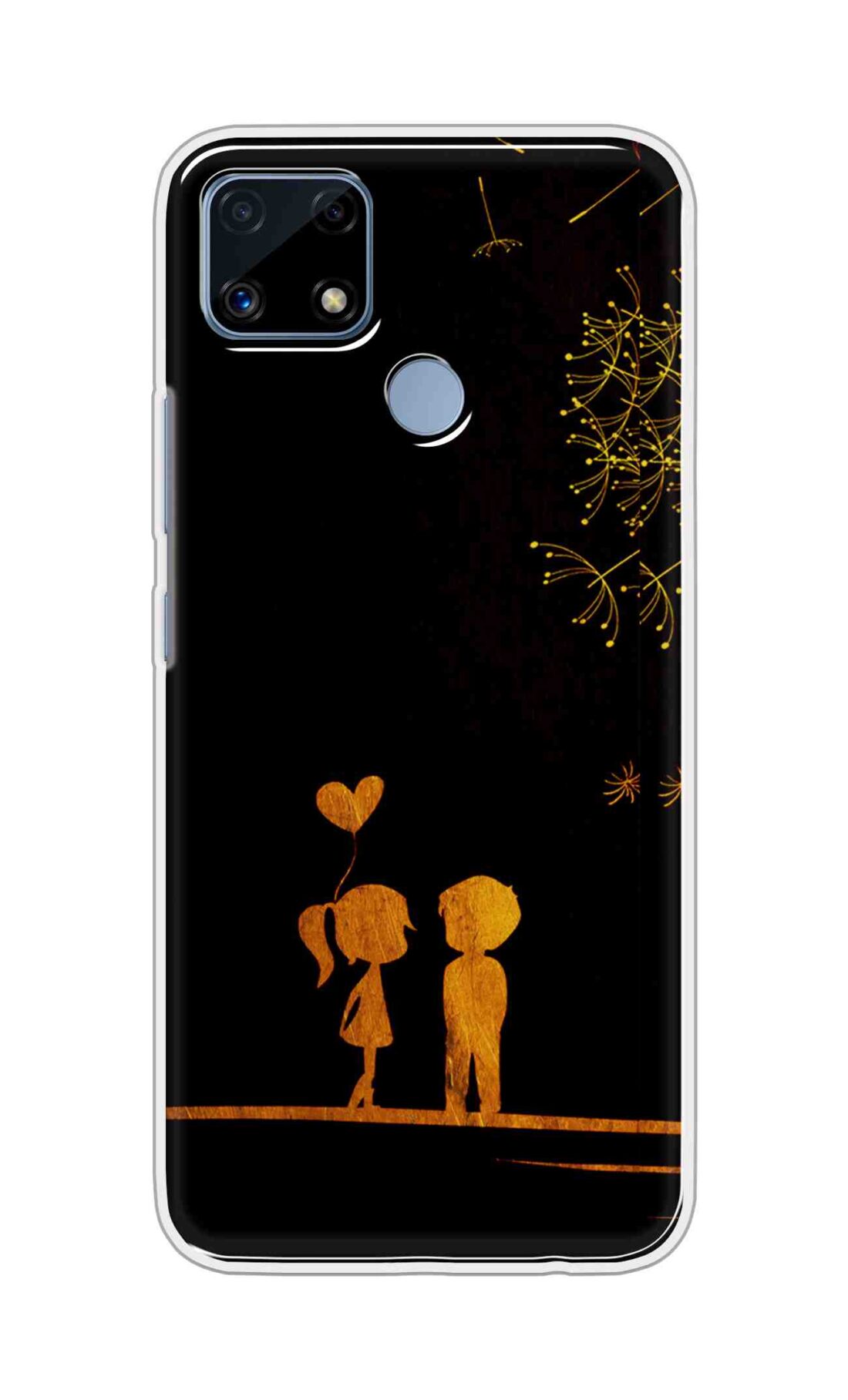 Coberta Back Cover For Realme C25s Back Cover Stylish Case - Girl and Boy Love in Black Design D11017