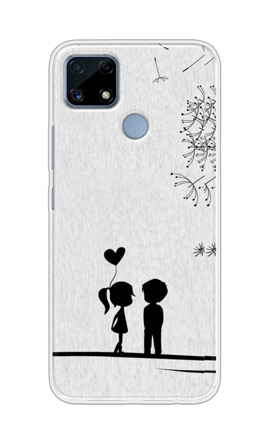 Coberta Back Cover For Realme C25s Back Cover Stylish Case - Girl and Boy Love in White Design D11018
