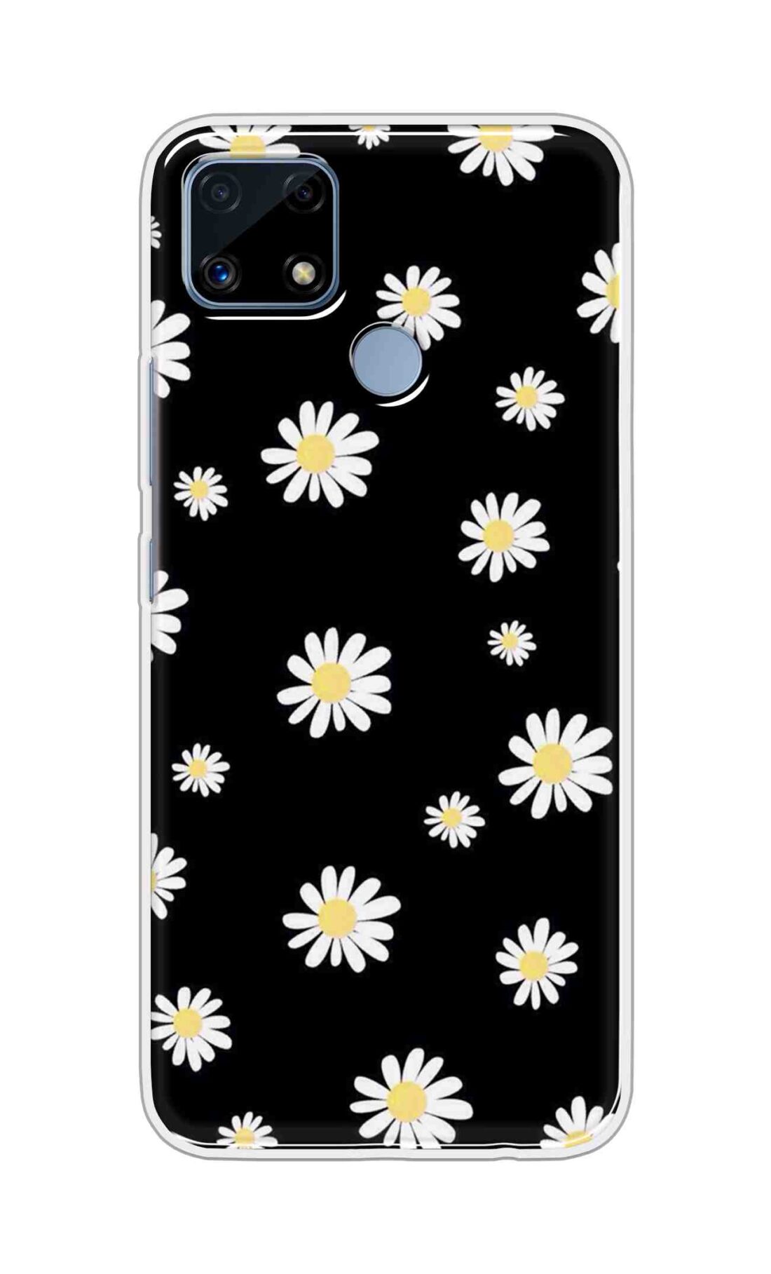 Coberta Back Cover For Realme C25s Back Cover Stylish Case - Sun Flowers in Black Design D11094