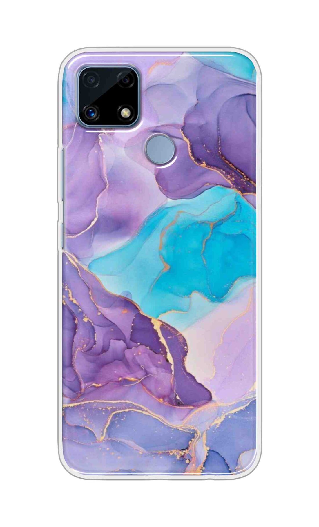Coberta Back Cover For Realme C25s Back Cover Stylish Case - Purple and Blue Marble Design D16216