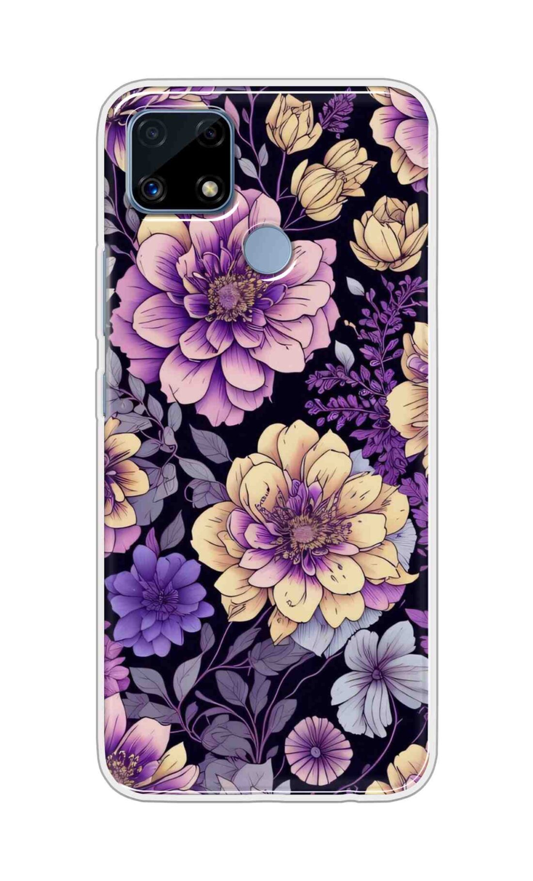 Coberta Back Cover For Realme C25s Back Cover Stylish Case - Pink and Yellow Lotus Flowers Design D16263