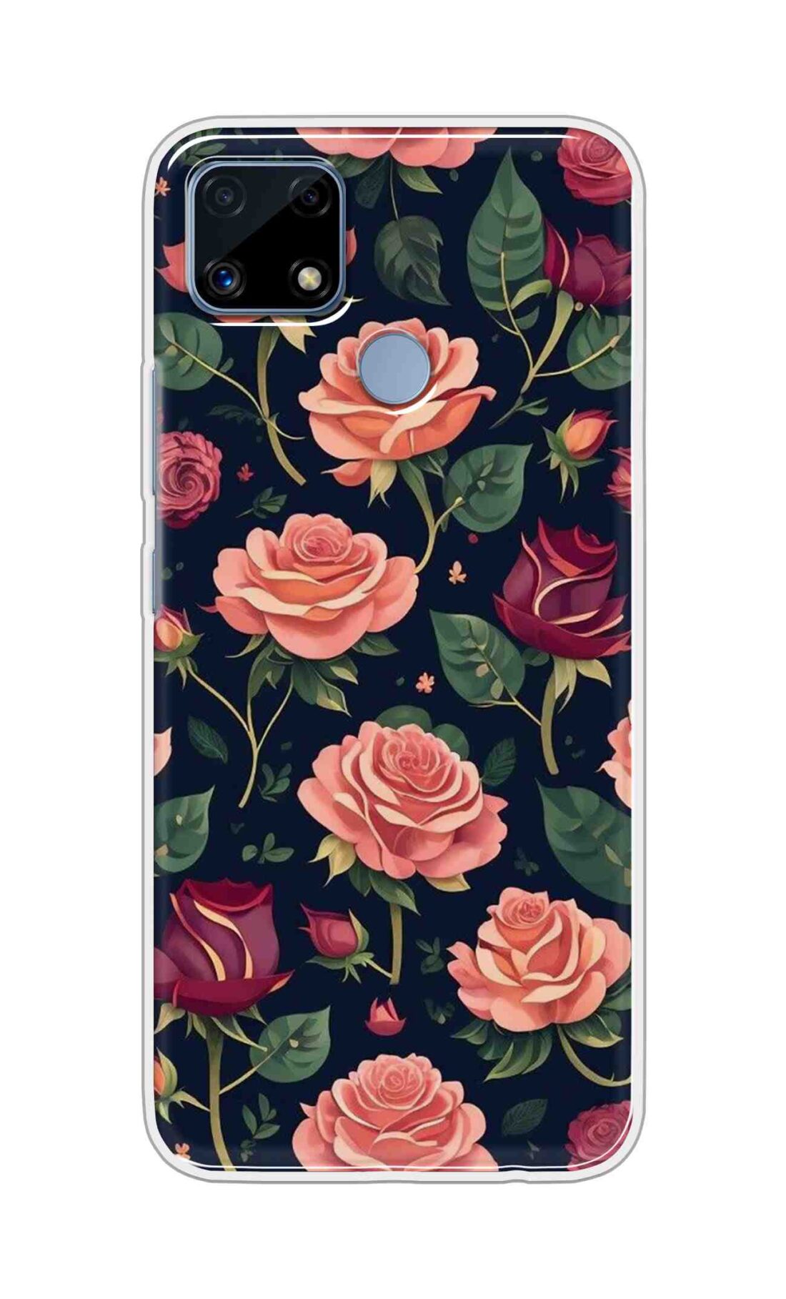 Coberta Back Cover For Realme C25s Back Cover Stylish Case - Pink and Red Rose Design D16271