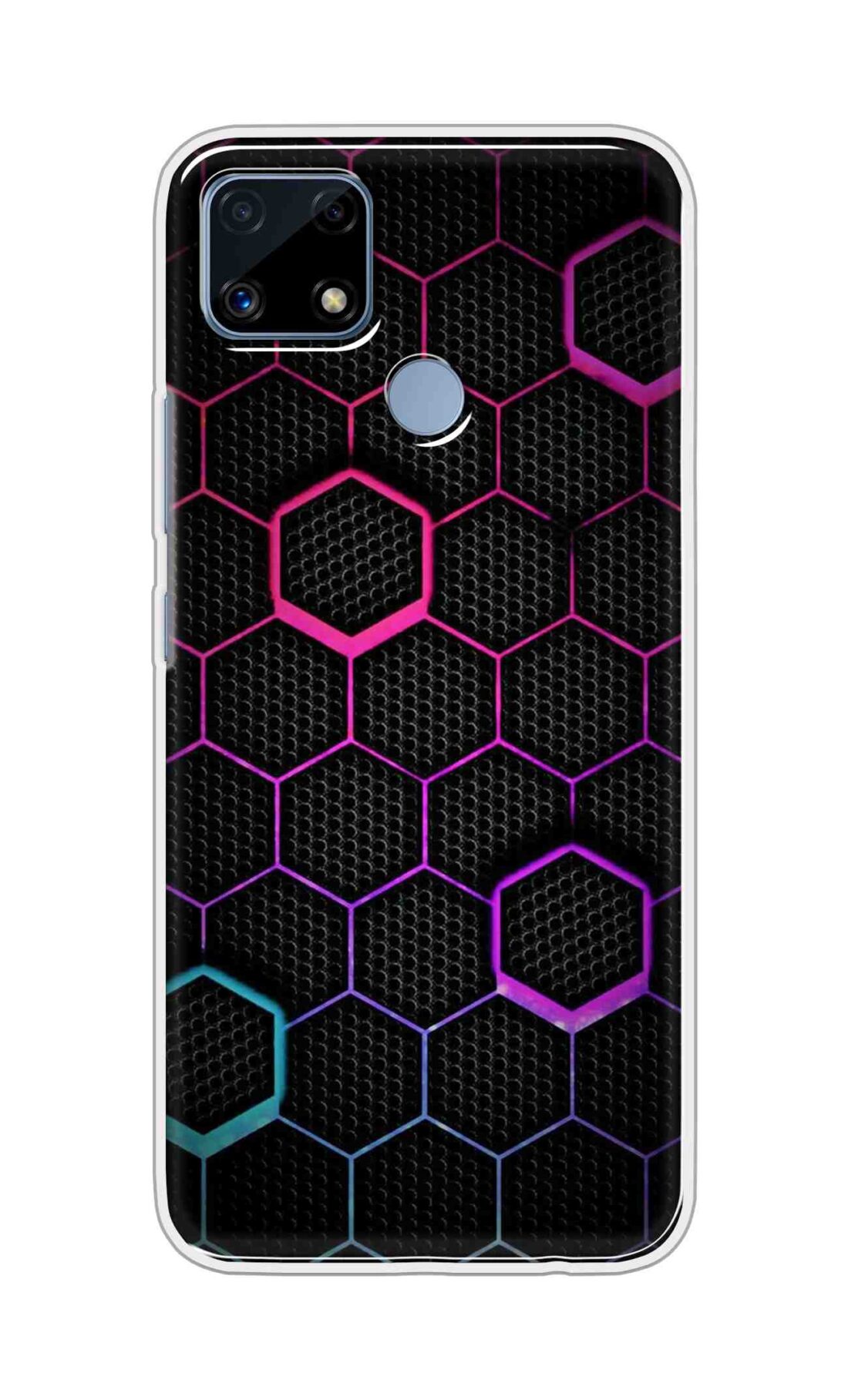 Coberta Back Cover For Realme C25s Back Cover Stylish Case - Multicolour Hexogan Pattern Design D16451