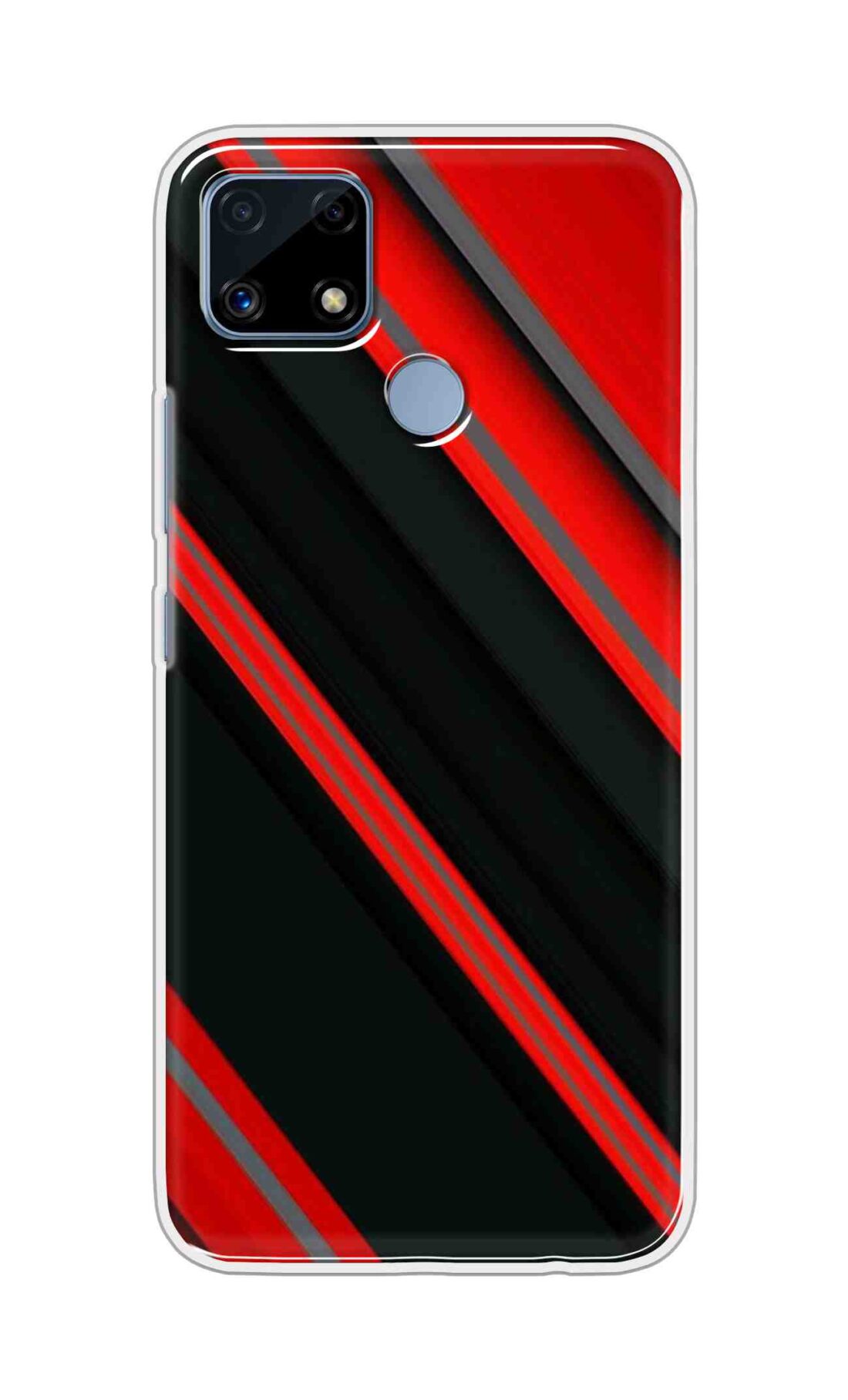 Coberta Back Cover For Realme C25s Back Cover Stylish Case - Red and Black 3D Pattern Design D16461
