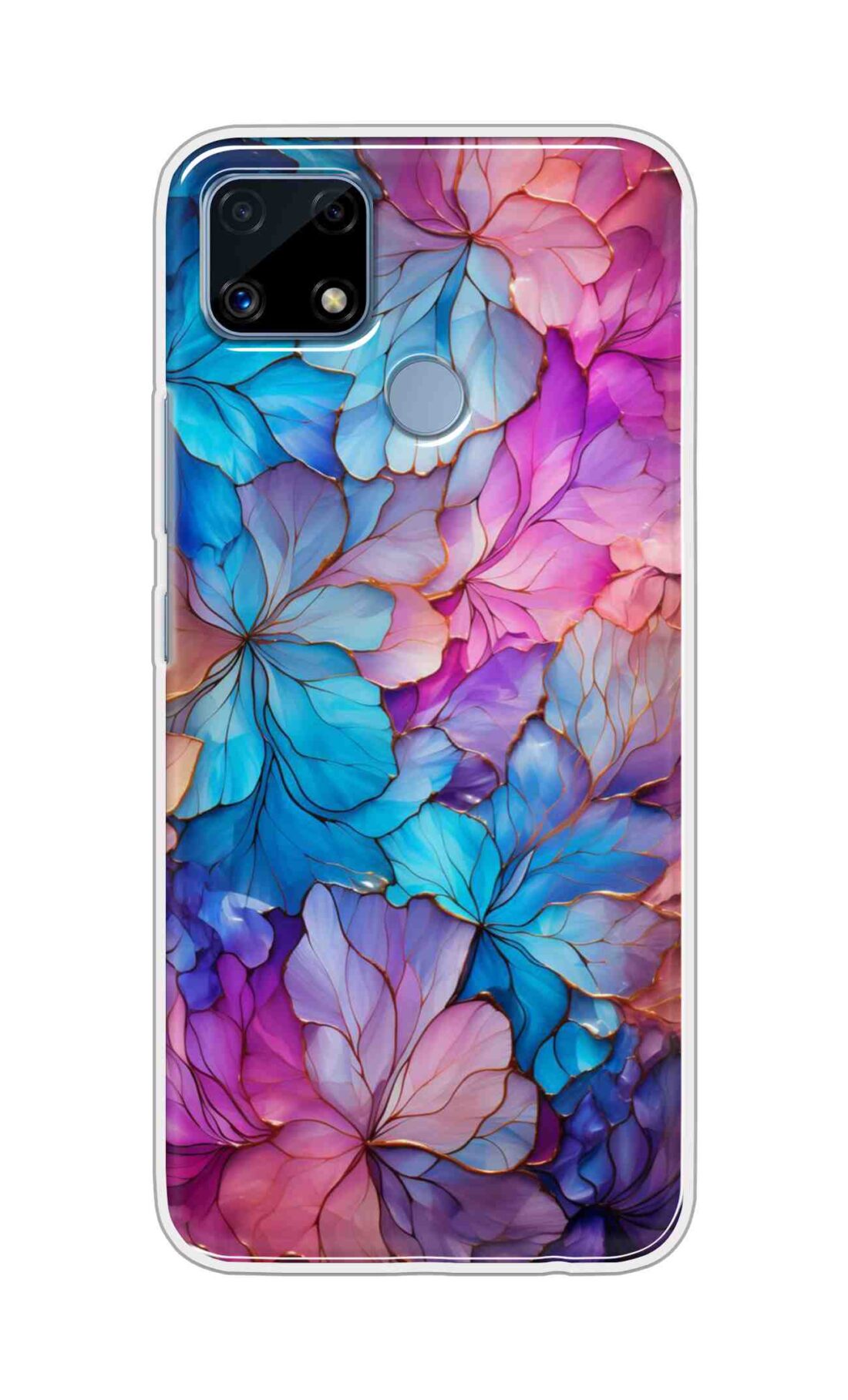 Coberta Back Cover For Realme C25s Back Cover Stylish Case - Multicolour Asthetic Flowers Design D16480