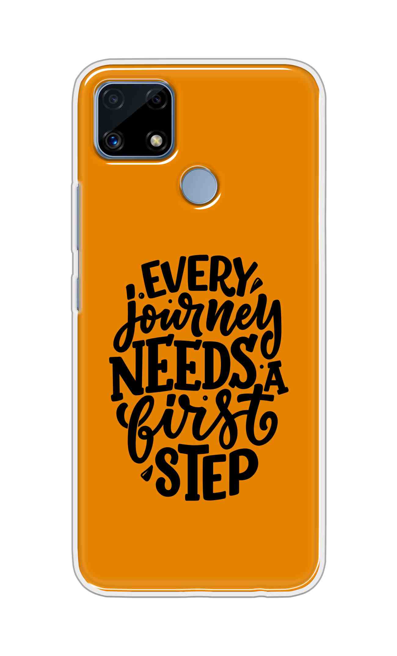Coberta Back Cover For Realme C25s Back Cover Stylish Case - Every Journey Needs a First Step in Orange Design D16503