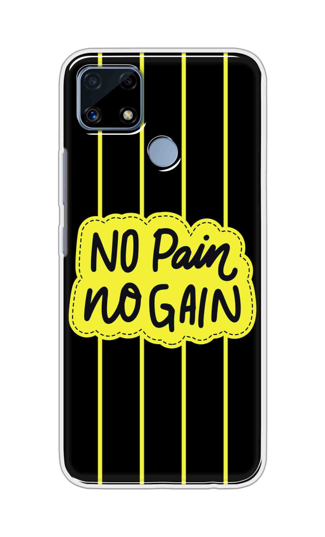 Coberta Back Cover For Realme C25s Back Cover Stylish Case - No Pain No Gain in Yellow Design D16508