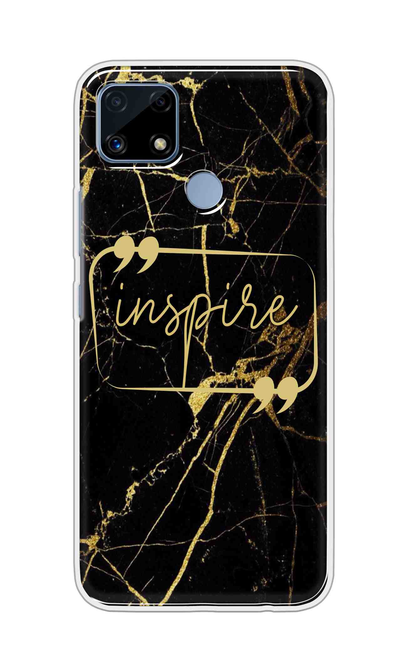 Coberta Back Cover For Realme C25s Back Cover Stylish Case - Inspire in Golden Marble Design D16509