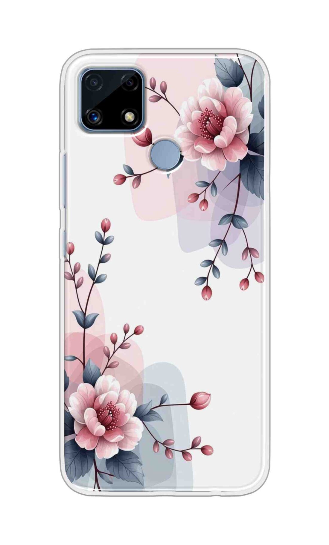Coberta Back Cover For Realme C25s Back Cover Stylish Case - Pink Flowers and Leaves Design Design D16510