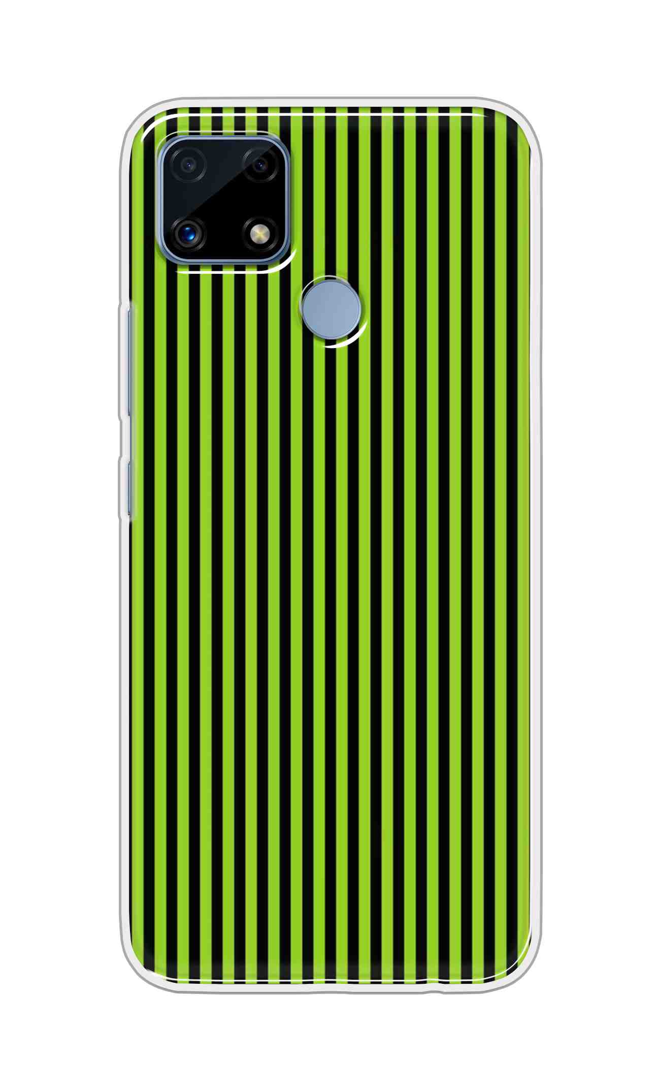 Coberta Back Cover For Realme C25s Back Cover Stylish Case - Green and Black Liner Design D16511