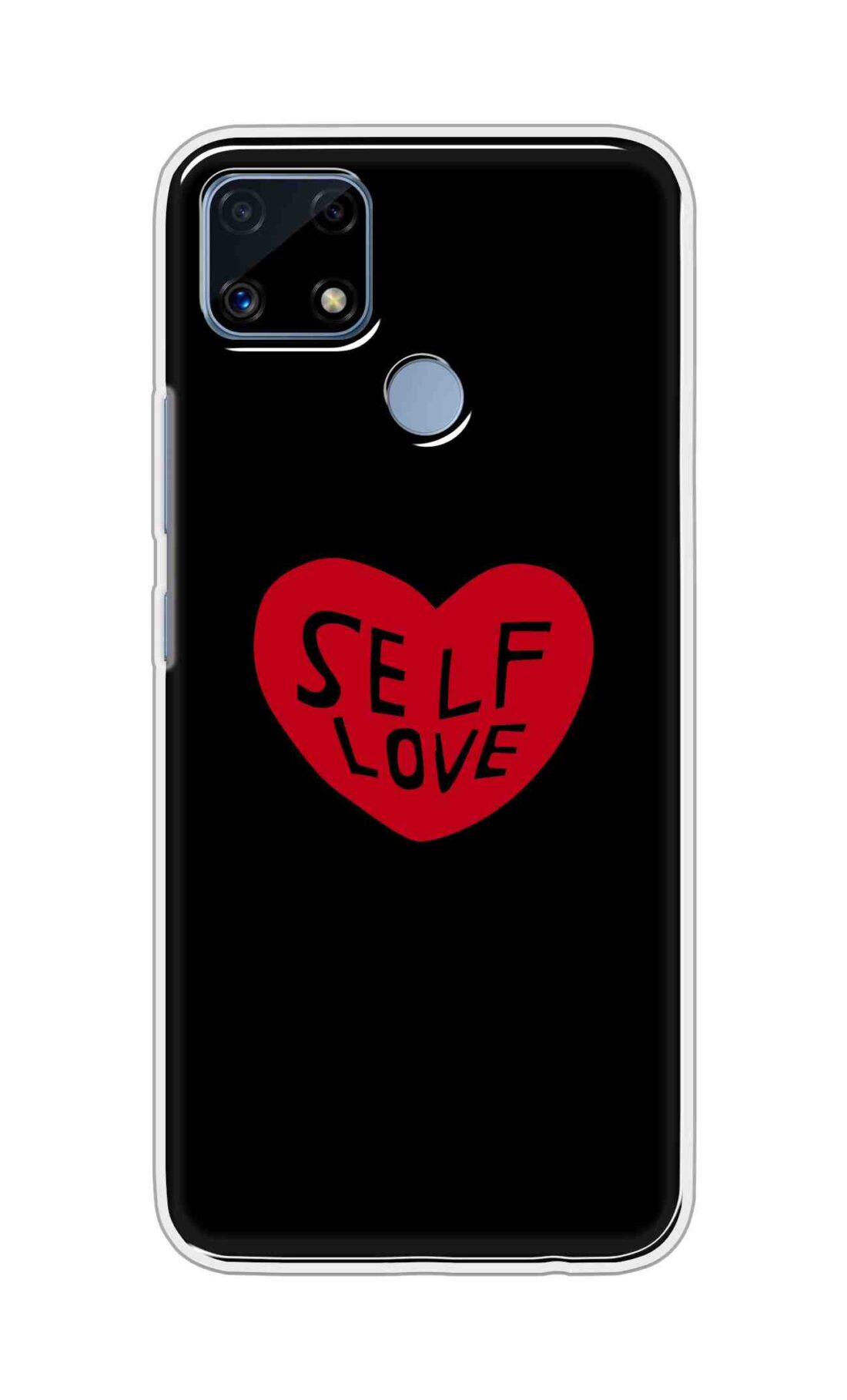 Coberta Back Cover For Realme C25s Back Cover Stylish Case - Self Love Heart in Black Design D16516