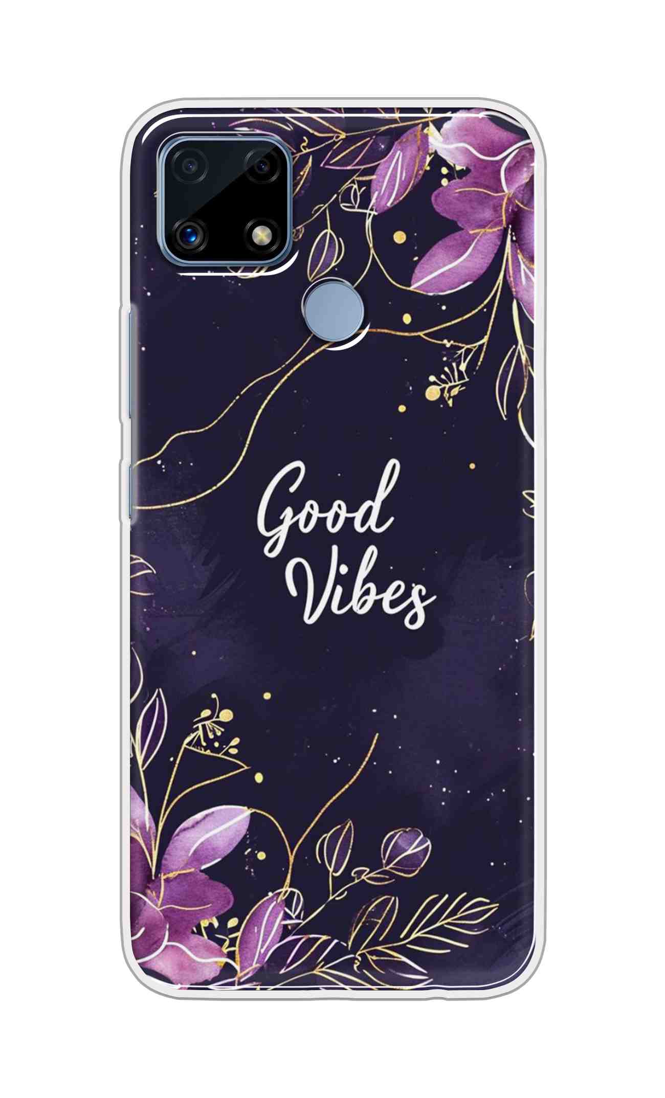 Coberta Back Cover For Realme C25s Back Cover Stylish Case - Good Vibes in Flowers Design D16517
