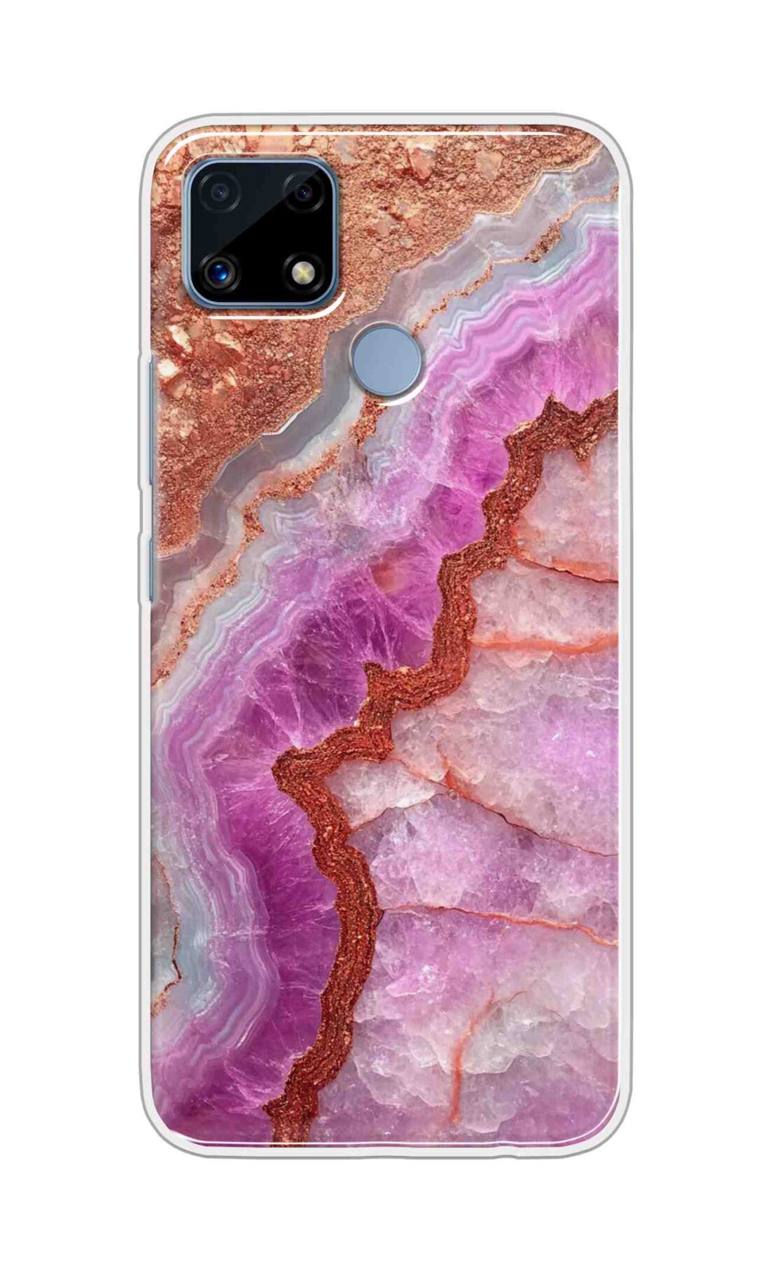 Coberta Back Cover For Realme C25s Back Cover Stylish Case - Multicolour Marble Design D16532