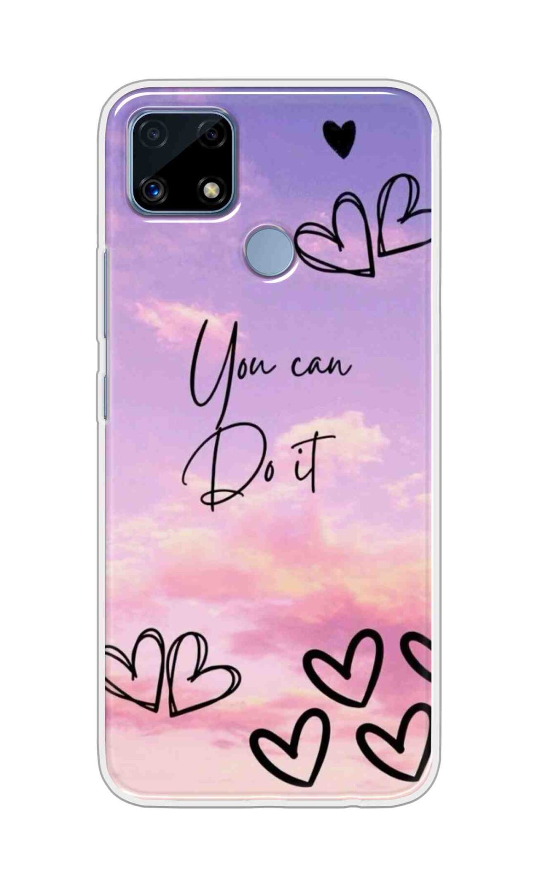 Coberta Back Cover For Realme C25s Back Cover Stylish Case - You Can Do It and Hearts Design D16539