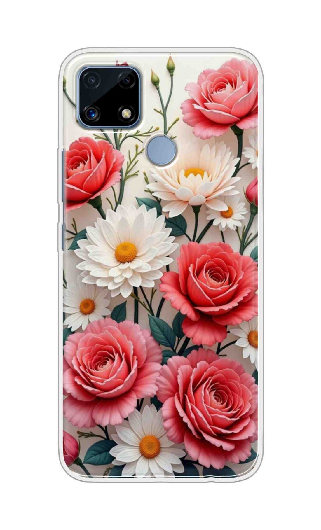 Coberta Back Cover For Realme C25s Back Cover Stylish Case - Sunflowers and Rose Design D16557