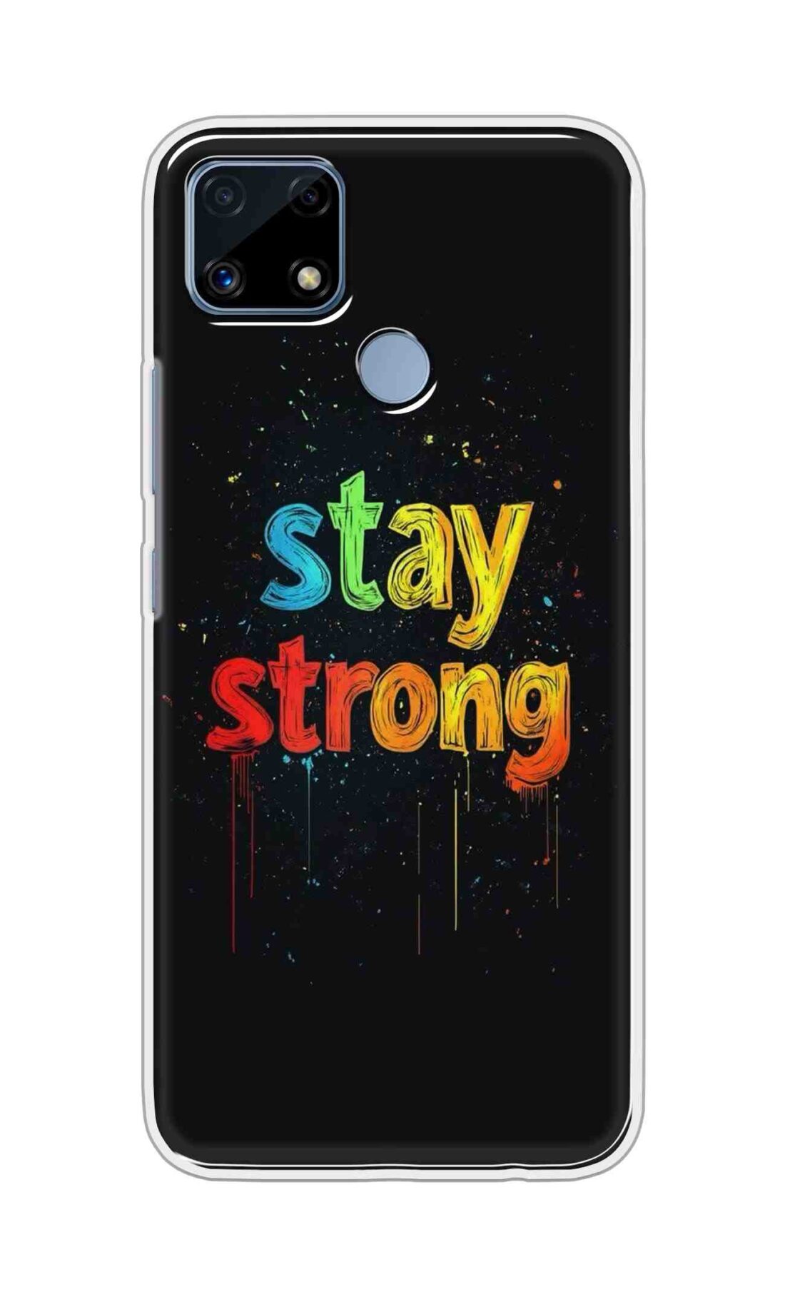 Coberta Back Cover For Realme C25s Back Cover Stylish Case - Stay Strong in Black Design D16558